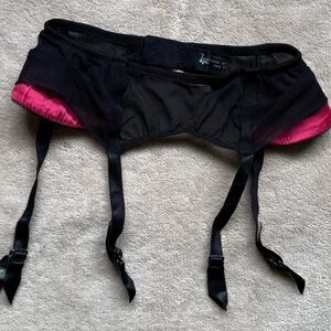 Lascivious Black and Pink Garter Belt